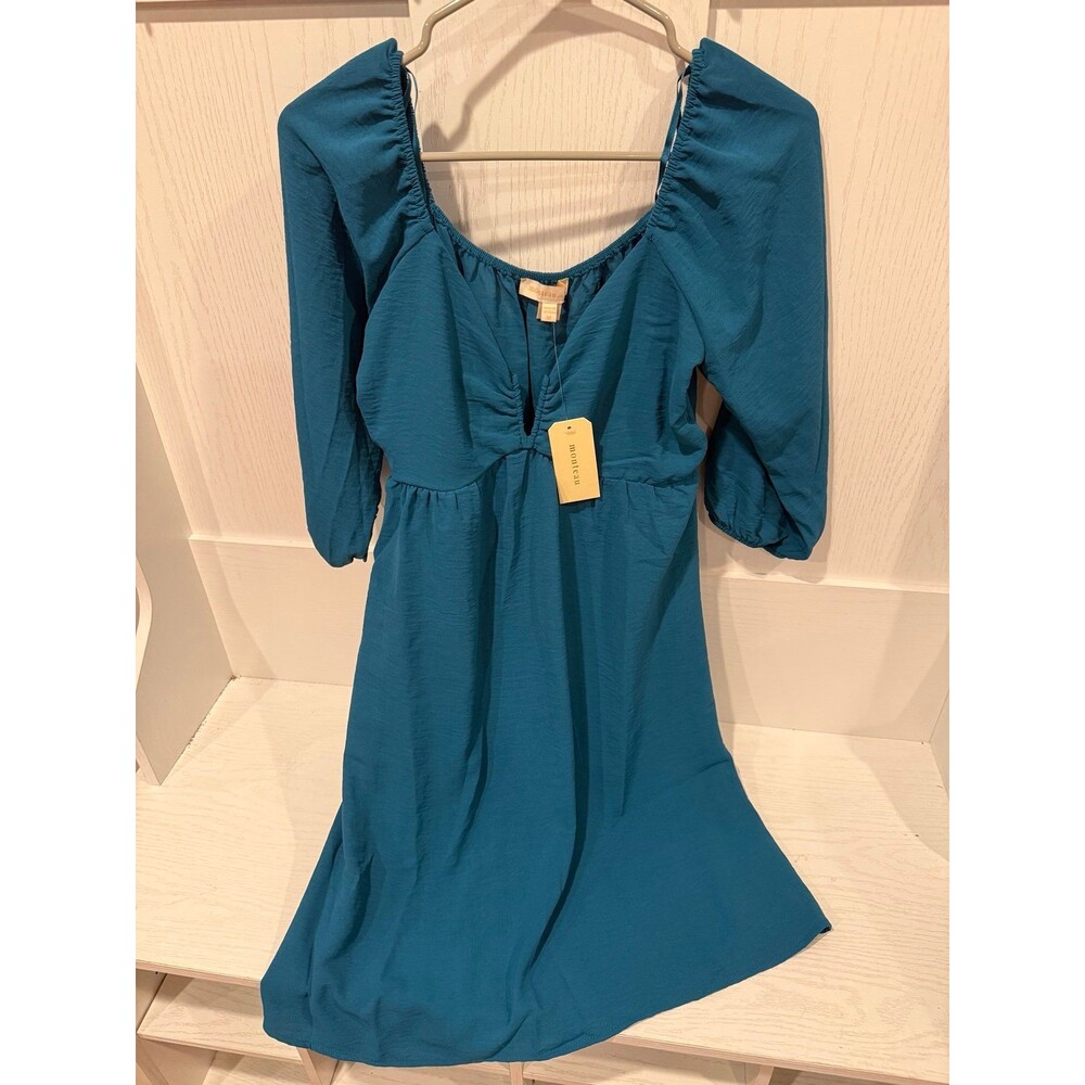 Monteau medium teal dress NEW NWT